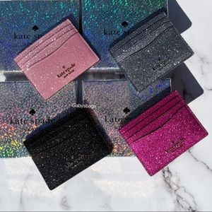 Kate Spade Glitter Cardholder with Gift Box